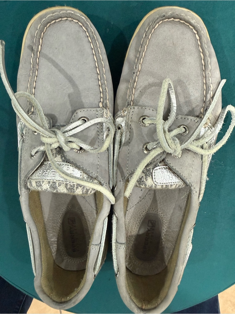Sperry Light Gray Suede Moccasin Boat Shoes